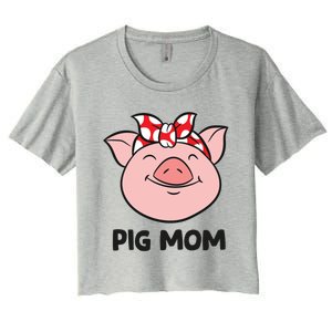 Pig Farmer Mom Love Pigs Pig Mom Cute Pig Lovers Gift Women's Crop Top Tee