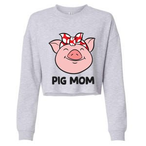 Pig Farmer Mom Love Pigs Pig Mom Cute Pig Lovers Gift Cropped Pullover Crew