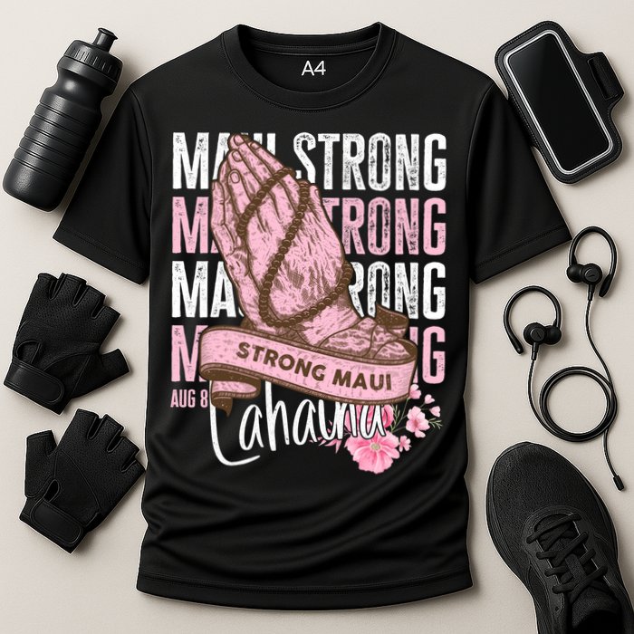 Pray For Maui Hawaii Strong Maui Lahaina Hawaiian Islands Cooling Performance Crew T-Shirt