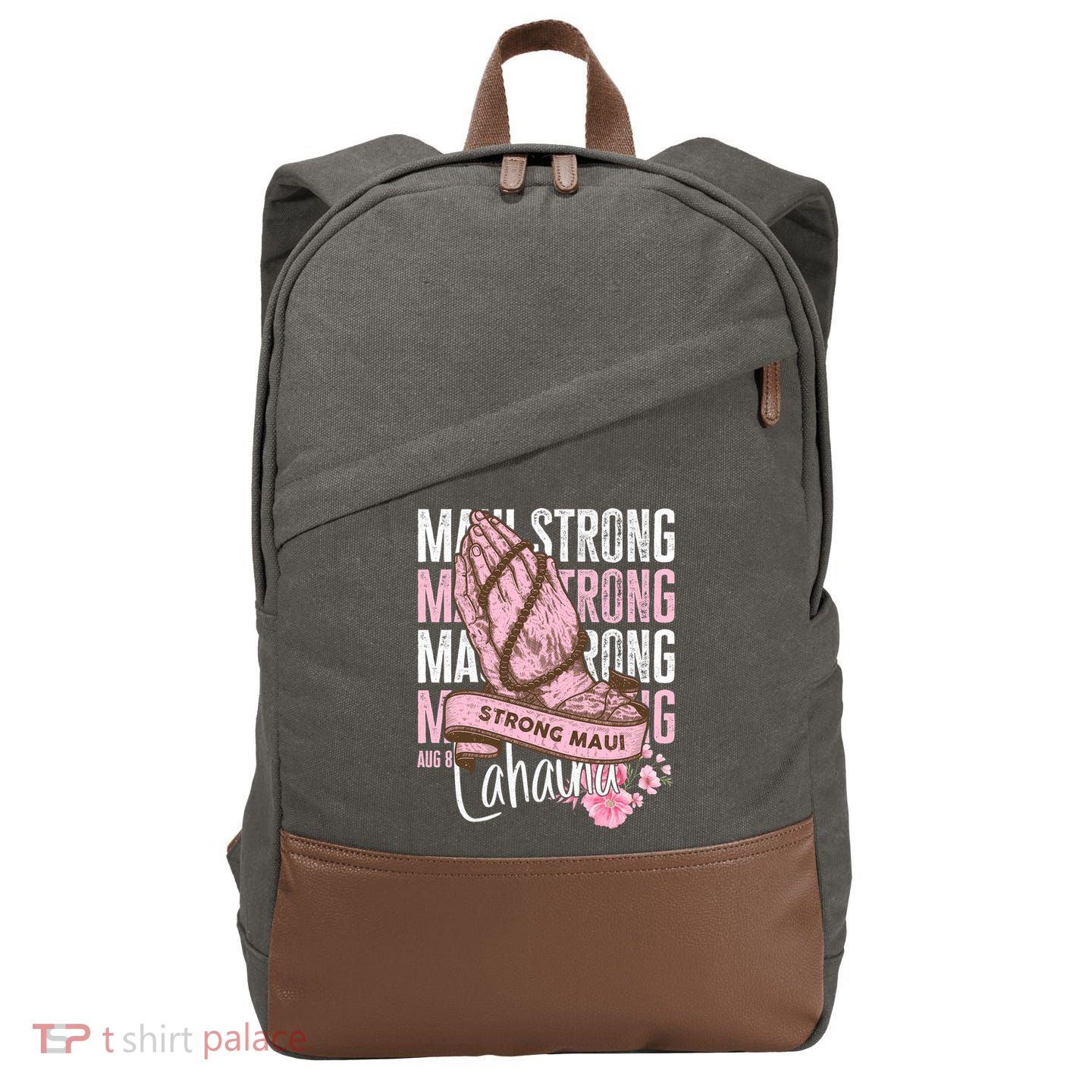 Pray For Maui Hawaii Strong Maui Lahaina Hawaiian Islands Cotton Canvas Backpack