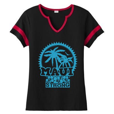 Pray For Maui Hawaii Strong Maui Ladies Halftime Notch Neck Tee