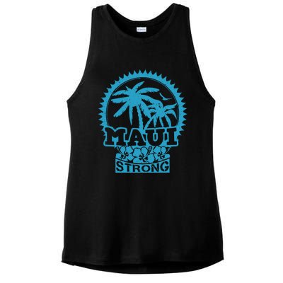 Pray For Maui Hawaii Strong Maui Ladies PosiCharge Tri-Blend Wicking Tank