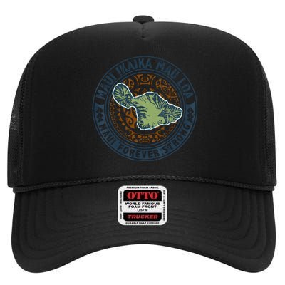 Pray For Maui Hawaii Strong High Crown Mesh Back Trucker Hat