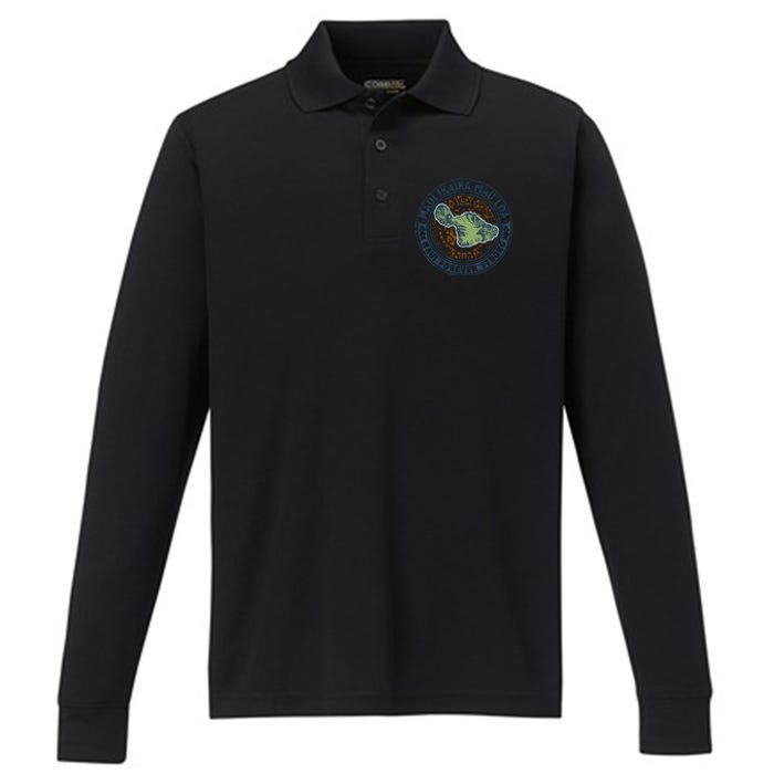 Pray For Maui Hawaii Strong Performance Long Sleeve Polo