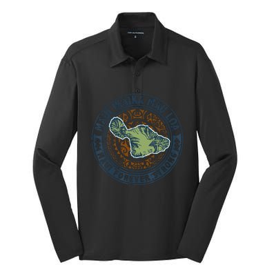 Pray For Maui Hawaii Strong Silk Touch Performance Long Sleeve Polo