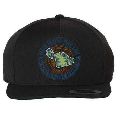 Pray For Maui Hawaii Strong Wool Snapback Cap