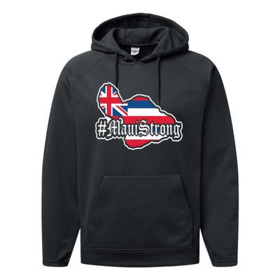 Pray For Maui Strong Hawaii Strong Save Maui Hawaii Performance Fleece Hoodie