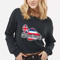 Pray For Maui Strong Hawaii Strong Save Maui Hawaii Cropped Pullover Crew
