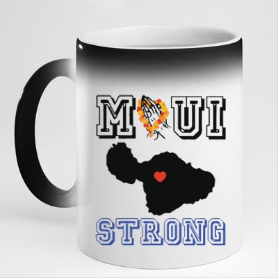 Pray For Maui Strong Hawaii Strong Save Maui Hawaii 11oz Black Color Changing Mug