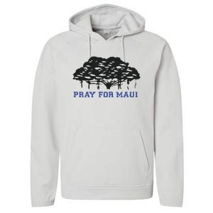 Pray For Maui Strong Hawaii Strong Save Maui Hawaii Performance Fleece Hoodie