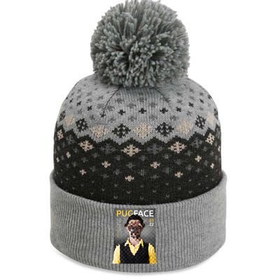 Pug Face Man Magazine Pixelated The Baniff Cuffed Pom Beanie