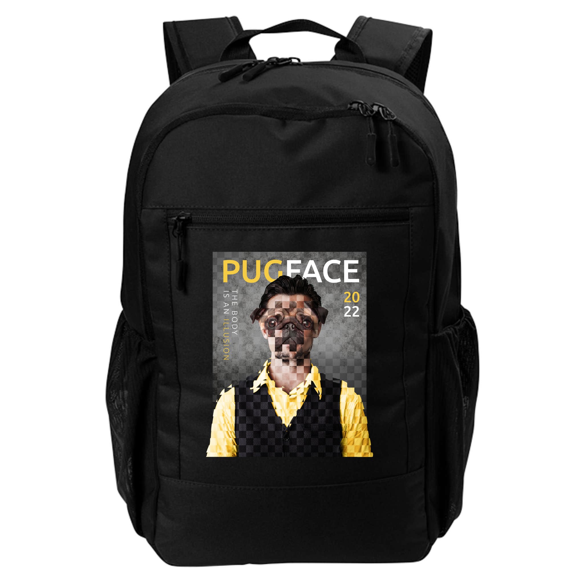 Pug Face Man Magazine Pixelated Backpack