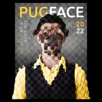 Pug Face Man Magazine Pixelated Drawstring Bag