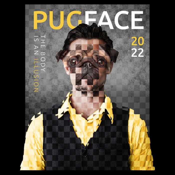 Pug Face Man Magazine Pixelated Drawstring Bag