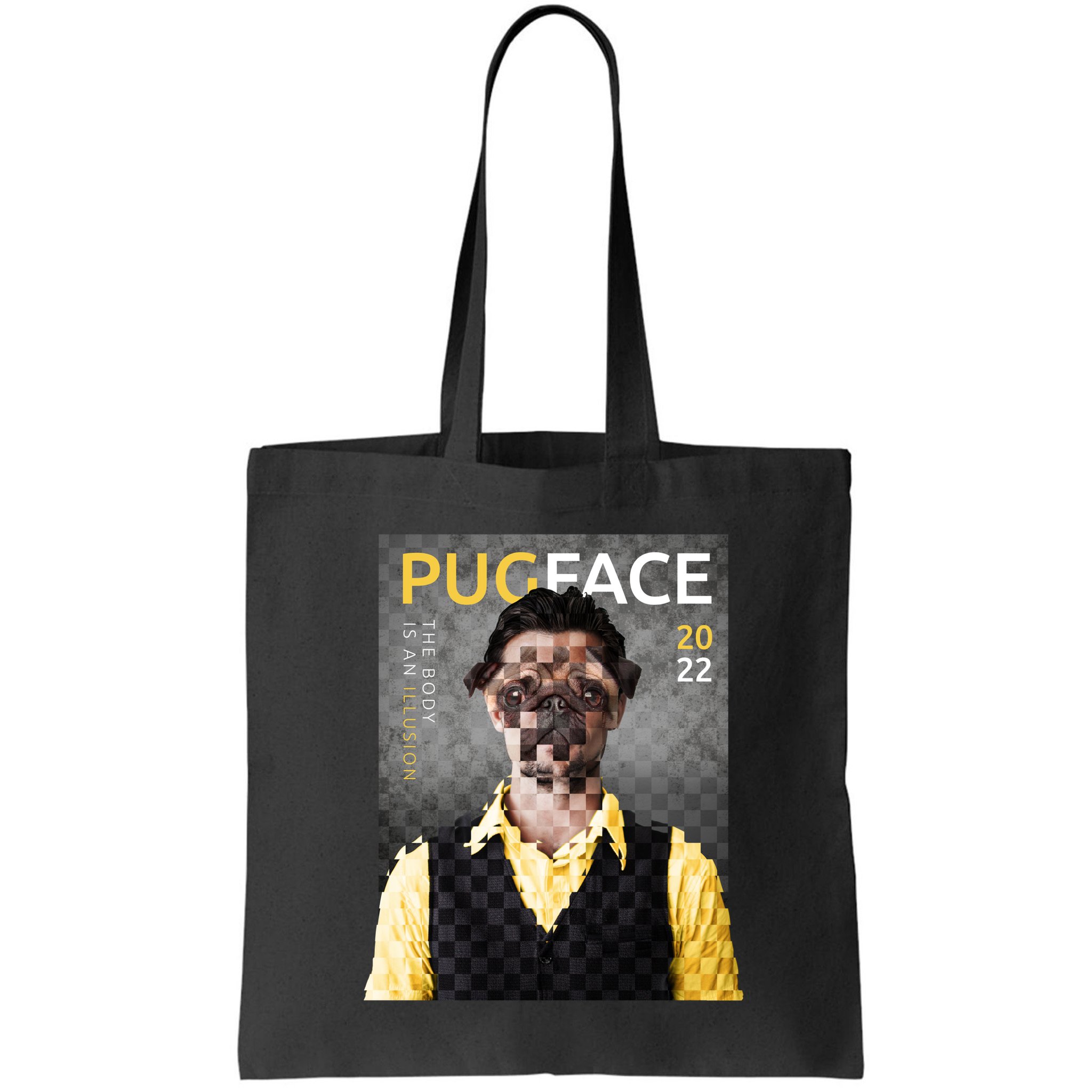Pug Face Man Magazine Pixelated Bag