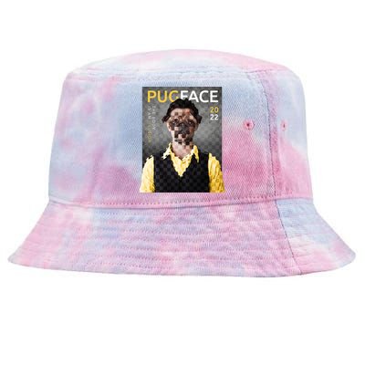 Pug Face Man Magazine Pixelated Tie-Dyed Bucket Hat