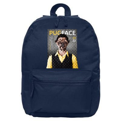 Pug Face Man Magazine Pixelated 16 in Basic Backpack