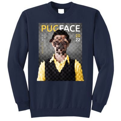 Pug Face Man Magazine Pixelated Tall Sweatshirt