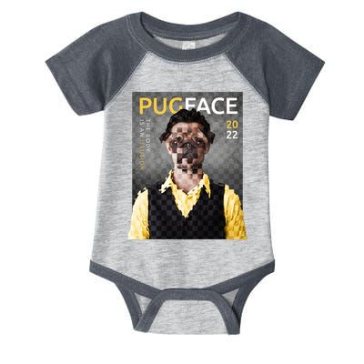 Pug Face Man Magazine Pixelated Infant Baby Jersey Bodysuit