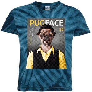 Pug Face Man Magazine Pixelated Kids Tie-Dye T-Shirt