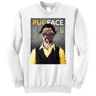 Pug Face Man Magazine Pixelated Sweatshirt