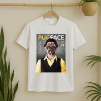Pug Face Man Magazine Pixelated T-Shirt
