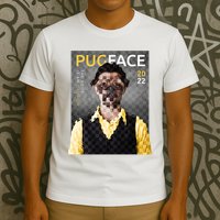 Pug Face Man Magazine Pixelated T-Shirt