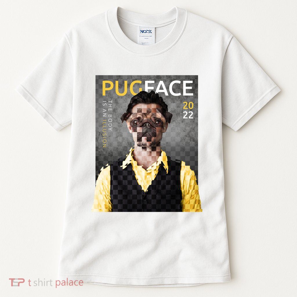 Pug Face Man Magazine Pixelated Tall T-Shirt