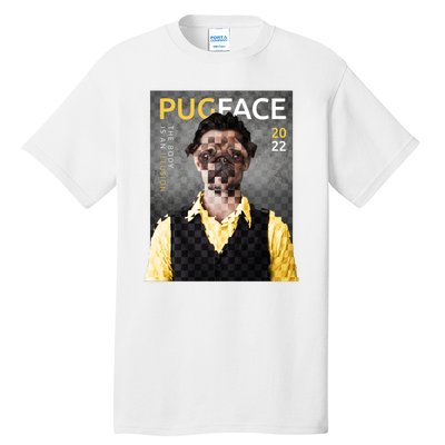 Pug Face Man Magazine Pixelated Tall T-Shirt