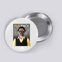 Pug Face Man Magazine Pixelated Button