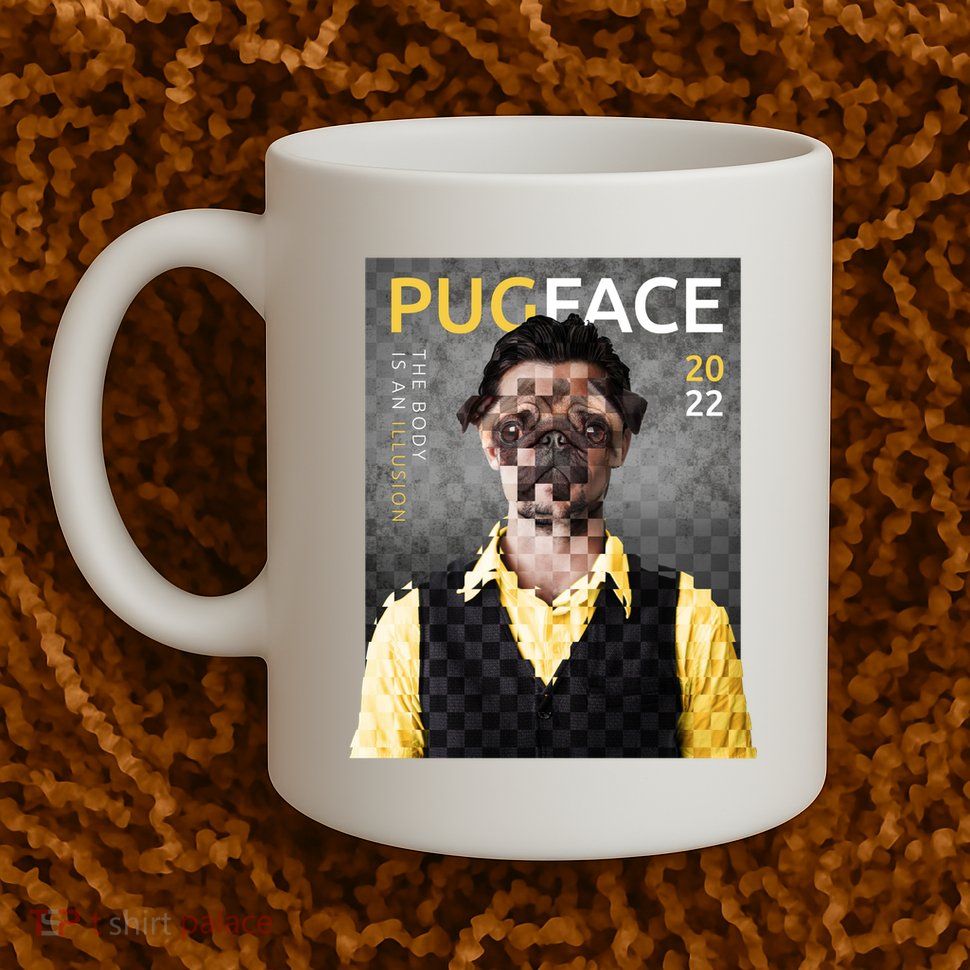 Pug Face Man Magazine Pixelated Mug
