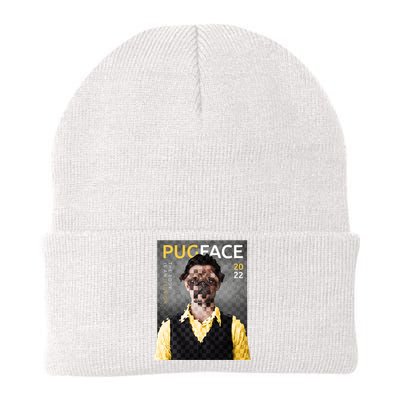 Pug Face Man Magazine Pixelated Knit Cap Winter Beanie