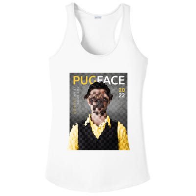 Pug Face Man Magazine Pixelated Ladies PosiCharge Competitor Racerback Tank
