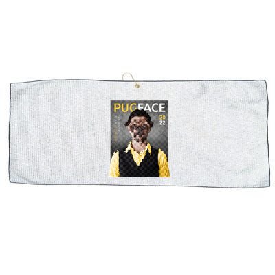 Pug Face Man Magazine Pixelated Large Microfiber Waffle Golf Towel