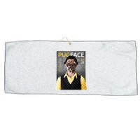 Pug Face Man Magazine Pixelated Large Microfiber Waffle Golf Towel
