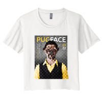 Pug Face Man Magazine Pixelated Crop Top