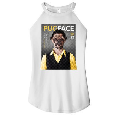 Pug Face Man Magazine Pixelated Women's Perfect Tri Rocker Tank