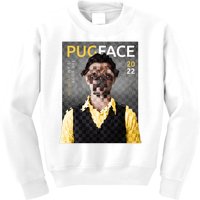 Pug Face Man Magazine Pixelated Kids Sweatshirt