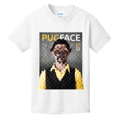 Pug Face Man Magazine Pixelated Kids T-Shirt