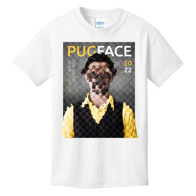 Pug Face Man Magazine Pixelated Kids T-Shirt