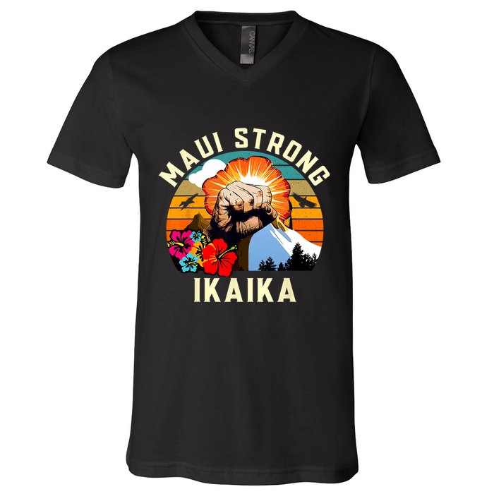 Pray For Maui Hawaii Strong Tee Apparel Matching Family V-Neck T-Shirt