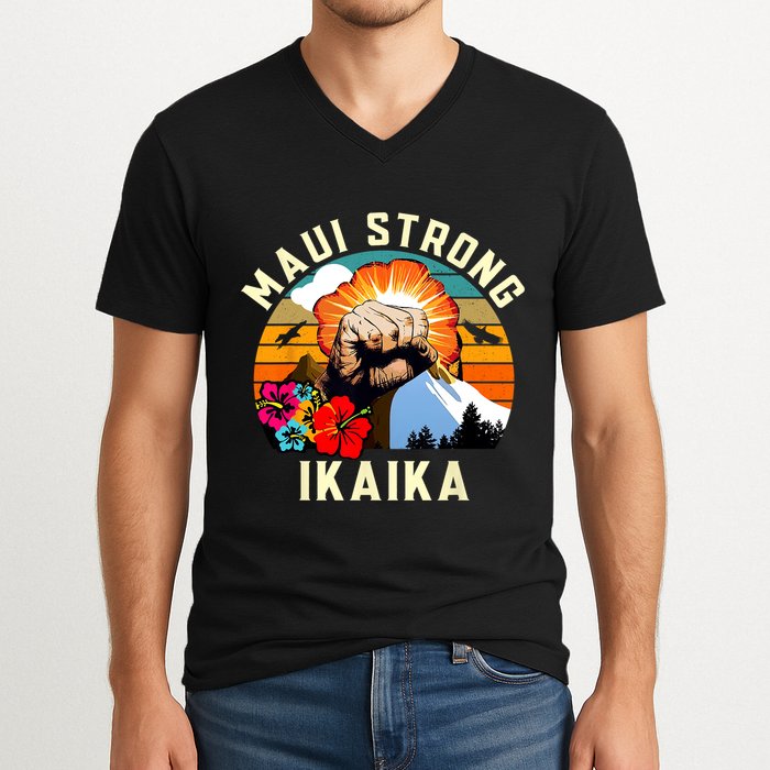 Pray For Maui Hawaii Strong Tee Apparel Matching Family V-Neck T-Shirt