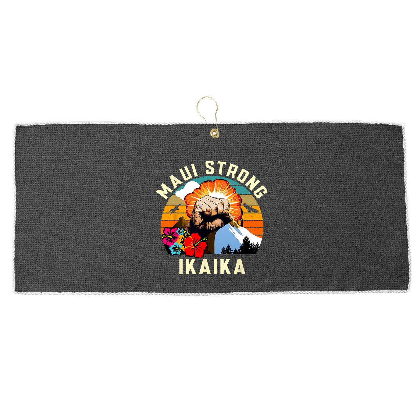 Pray For Maui Hawaii Strong Tee Apparel Matching Family Large Microfiber Waffle Golf Towel