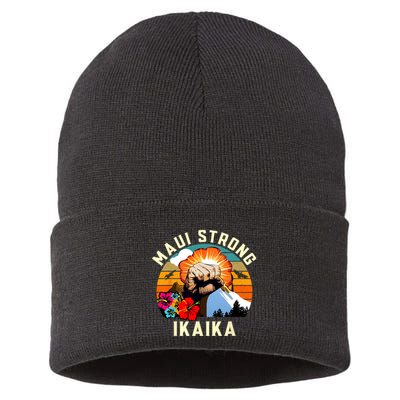 Pray For Maui Hawaii Strong Tee Apparel Matching Family Sustainable Knit Beanie