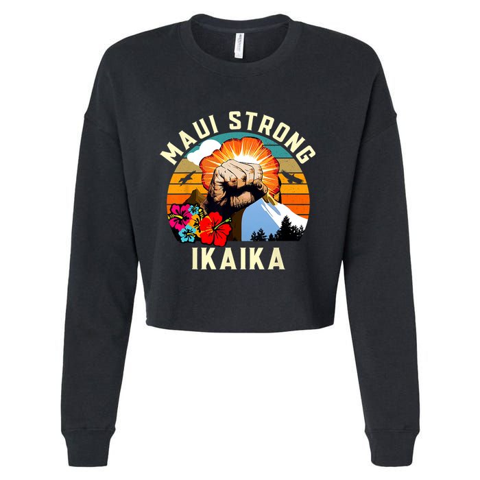Pray For Maui Hawaii Strong Tee Apparel Matching Family Cropped Pullover Crew