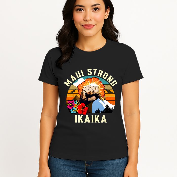Pray For Maui Hawaii Strong Tee Apparel Matching Family Womens T-Shirt