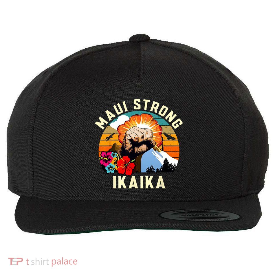 Pray For Maui Hawaii Strong Tee Apparel Matching Family Wool Snapback Cap