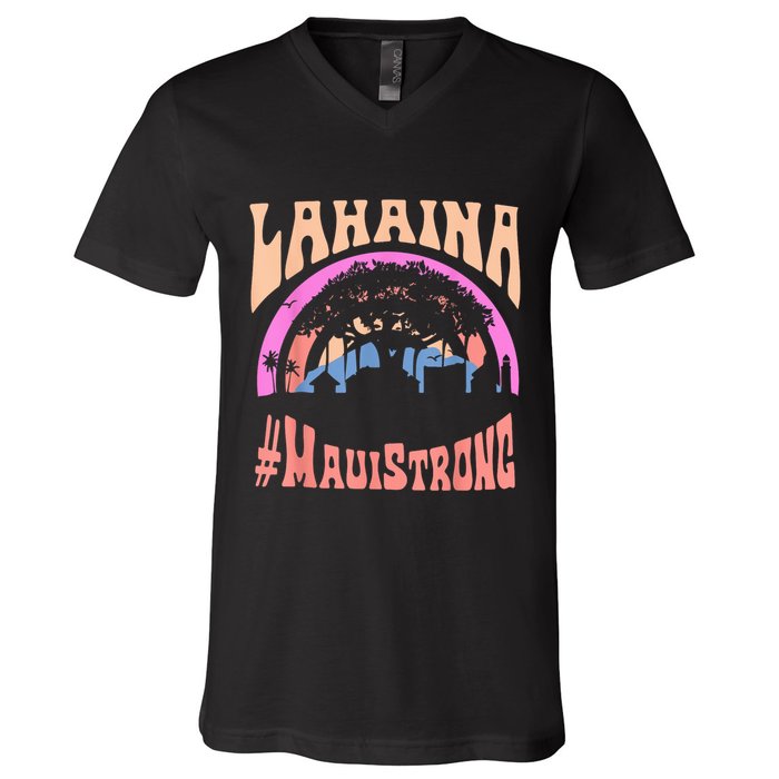 Pray For Maui Hawaii Strong Tee Apparel Matching Family V-Neck T-Shirt