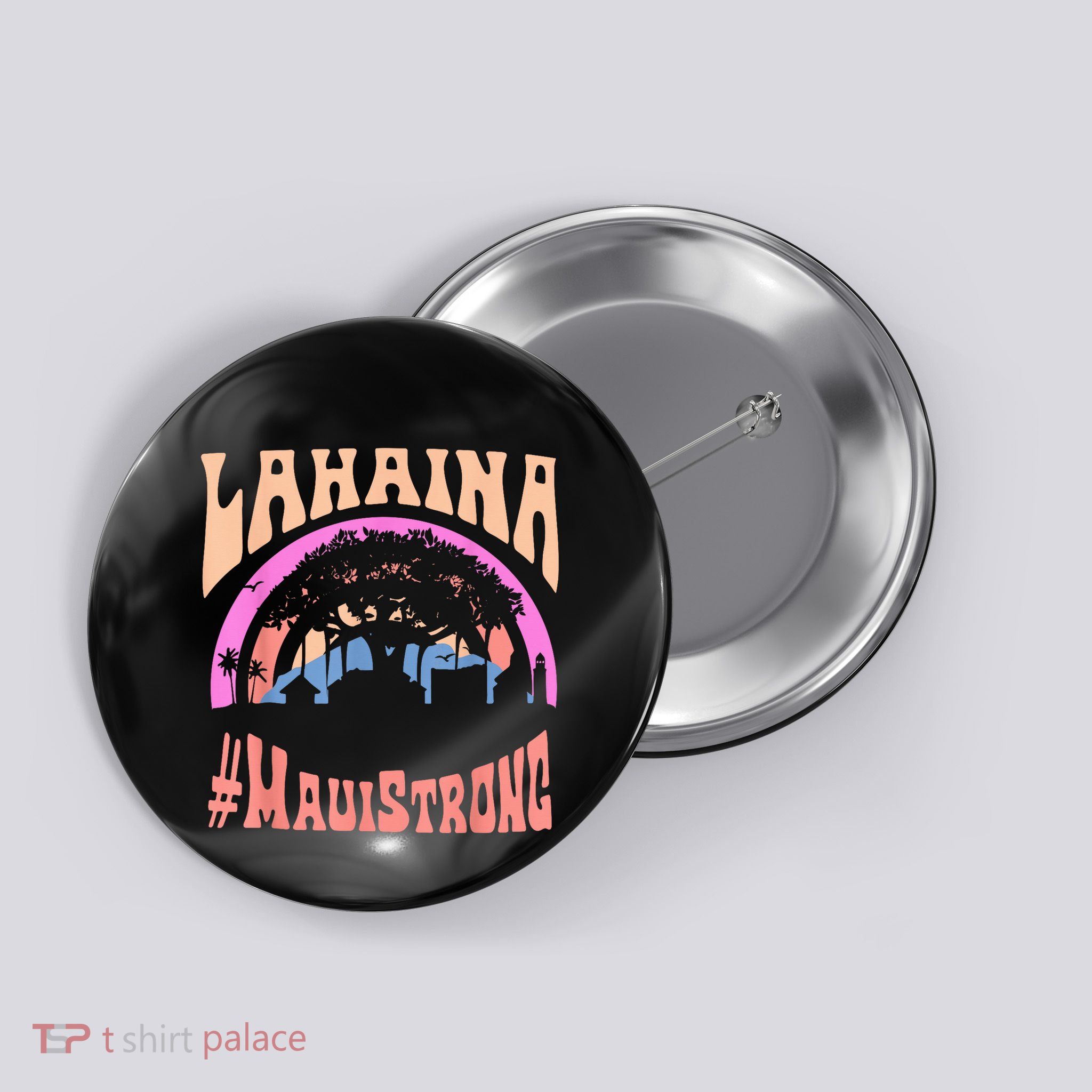Pray For Maui Hawaii Strong Tee Apparel Matching Family Button