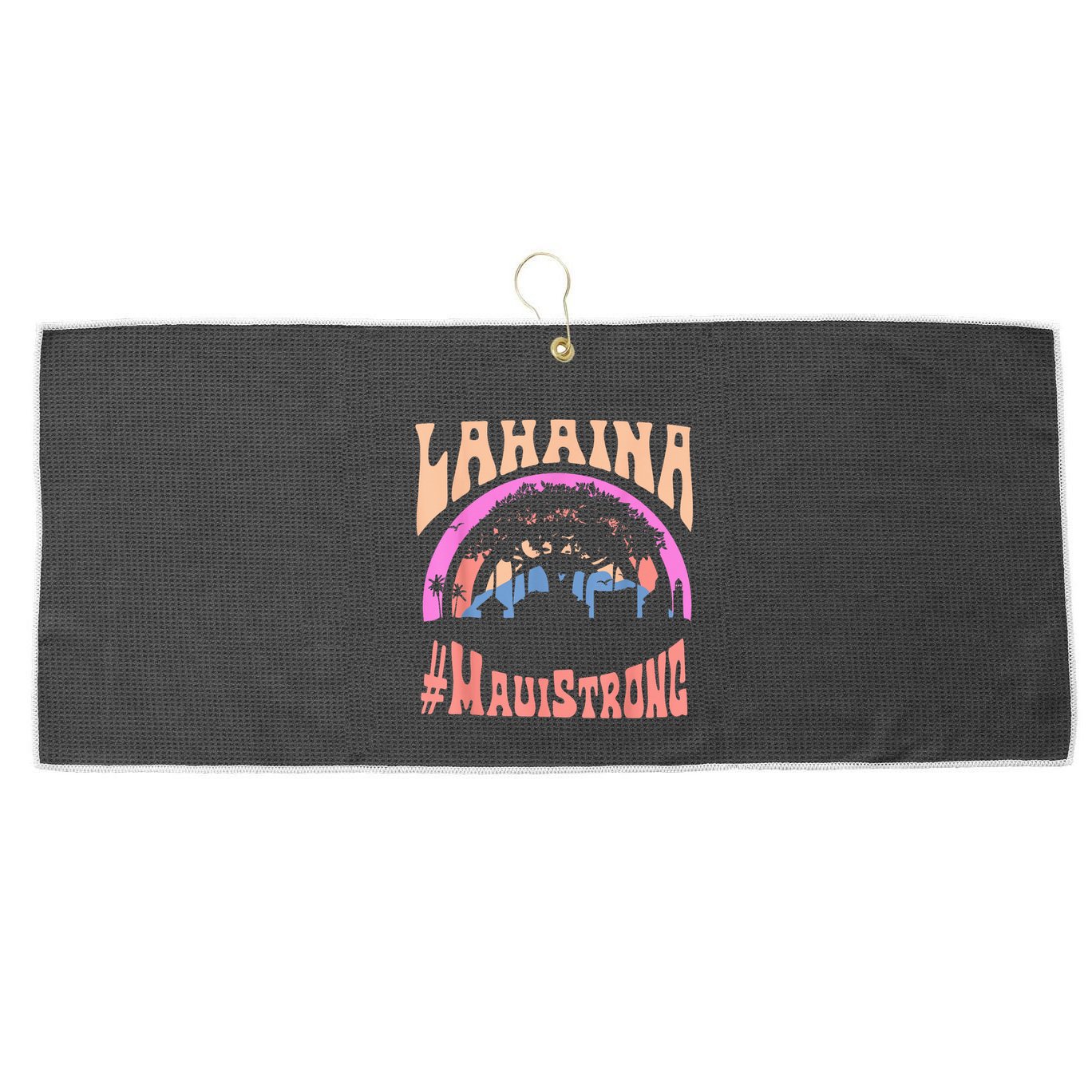Pray For Maui Hawaii Strong Tee Apparel Matching Family Large Microfiber Waffle Golf Towel
